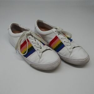 Loeffler Randall Women's Leather Rainbow Stripe